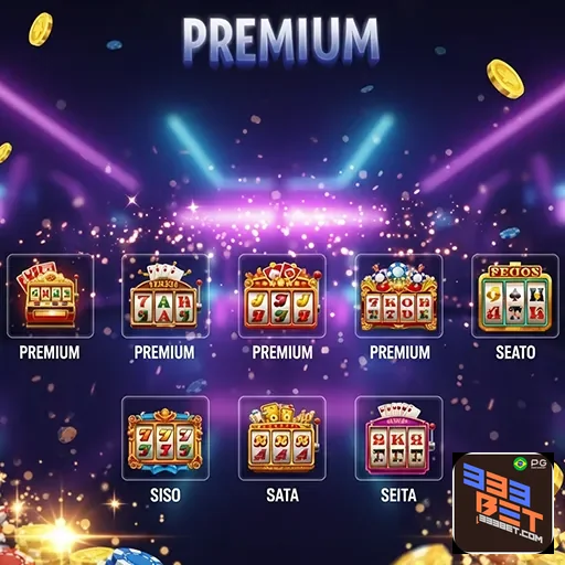 Imagem com jogos de cassino e apostas, promovendo 333bet, plataforma de apostas online e entretenimento.